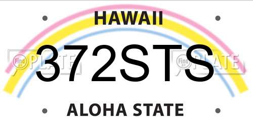 372STS Hawaii License Plate