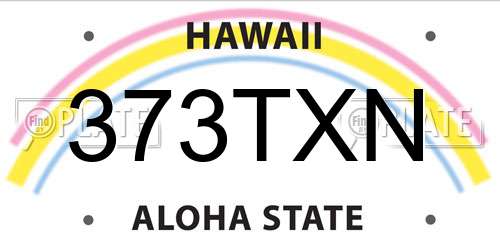 373TXN Hawaii License Plate
