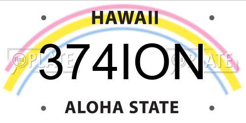 374ION Hawaii License Plate