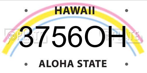 3756OH Hawaii License Plate