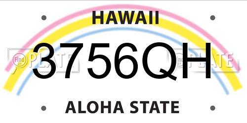 3756QH Hawaii License Plate