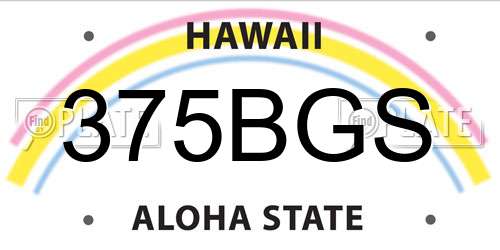 375BGS Hawaii License Plate