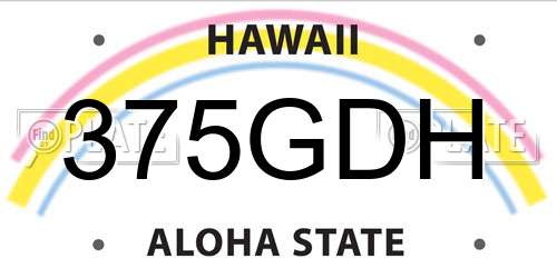 375GDH Hawaii License Plate