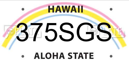 375SGS Hawaii License Plate