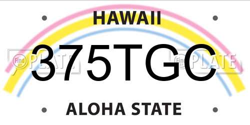 375TGC Hawaii License Plate