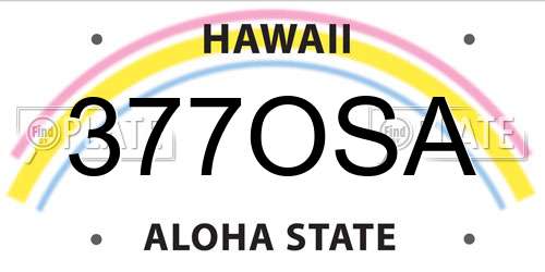 377OSA Hawaii License Plate