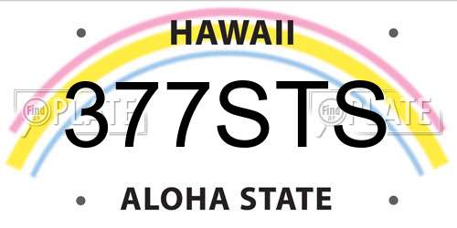 377STS Hawaii License Plate