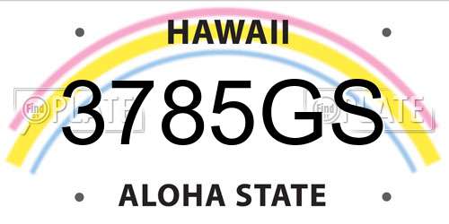 3785GS Hawaii License Plate