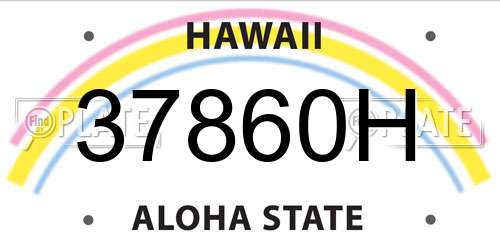 37860H Hawaii License Plate