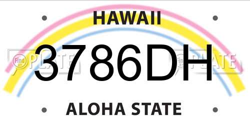 3786DH Hawaii License Plate
