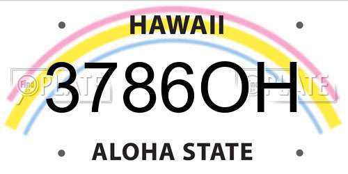 3786OH Hawaii License Plate