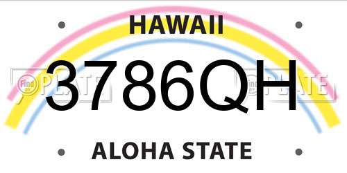 3786QH Hawaii License Plate