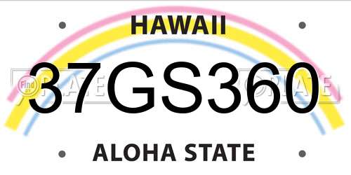 37GS360 Hawaii License Plate
