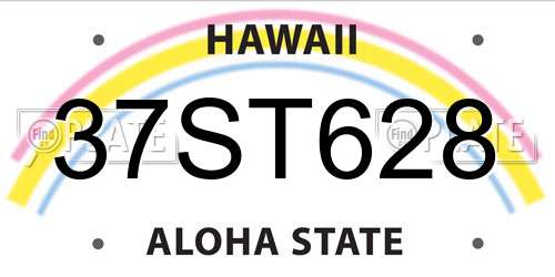 37ST628 Hawaii License Plate