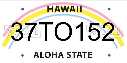 37TO152 Hawaii License Plate