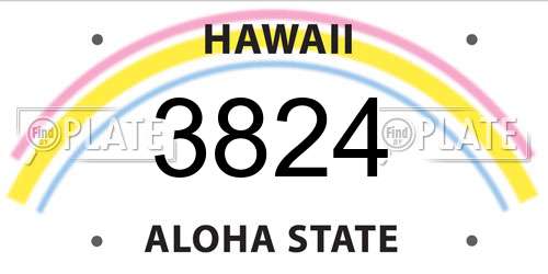 3824 Hawaii License Plate