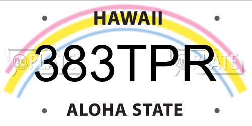 383TPR Hawaii License Plate