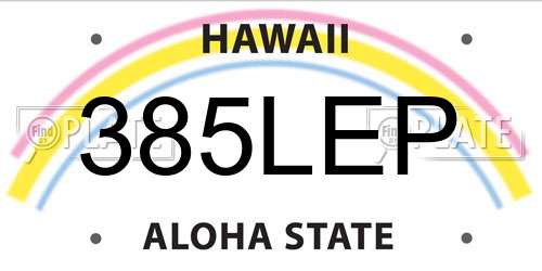 385LEP Hawaii License Plate
