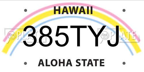 385TYJ Hawaii License Plate