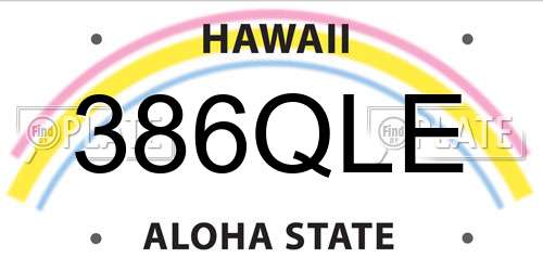 386QLE Hawaii License Plate