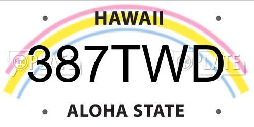 387TWD Hawaii License Plate