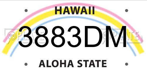 3883DM Hawaii License Plate