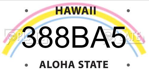 388BA5 Hawaii License Plate