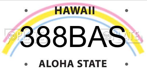 388BAS Hawaii License Plate