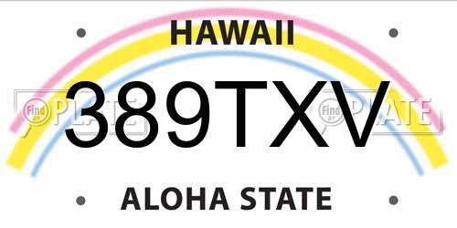 389TXV Hawaii License Plate