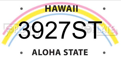 3927ST Hawaii License Plate