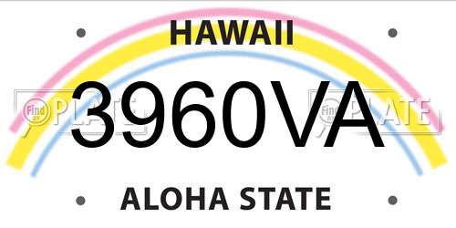 3960VA Hawaii License Plate