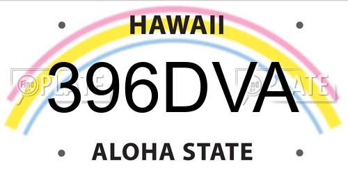 396DVA Hawaii License Plate
