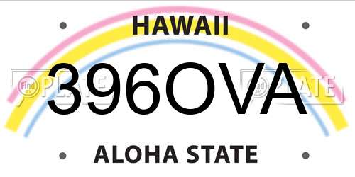 396OVA Hawaii License Plate