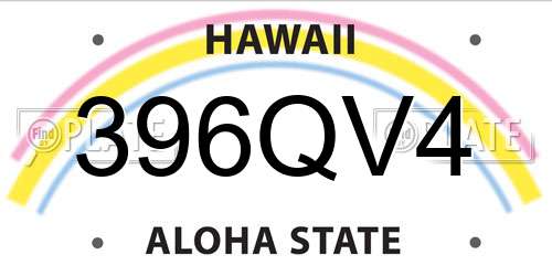 396QV4 Hawaii License Plate