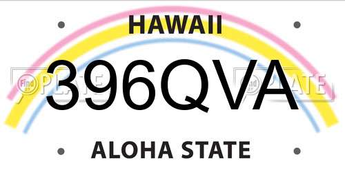396QVA Hawaii License Plate