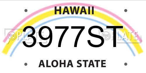 3977ST Hawaii License Plate