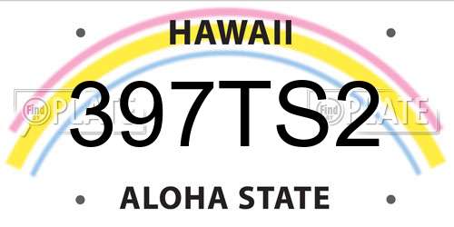 397TS2 Hawaii License Plate