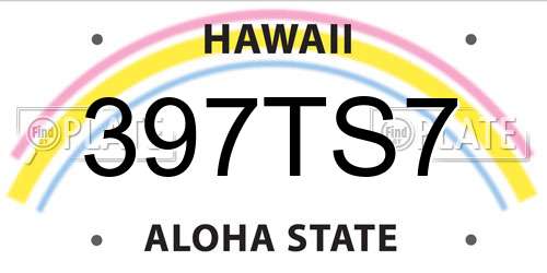 397TS7 Hawaii License Plate