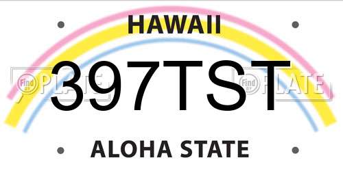 397TST Hawaii License Plate