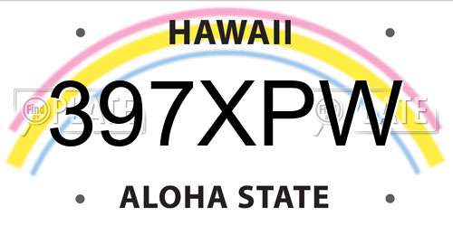 397XPW Hawaii License Plate