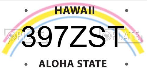 397ZST Hawaii License Plate
