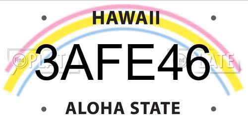 3AFE46 Hawaii License Plate