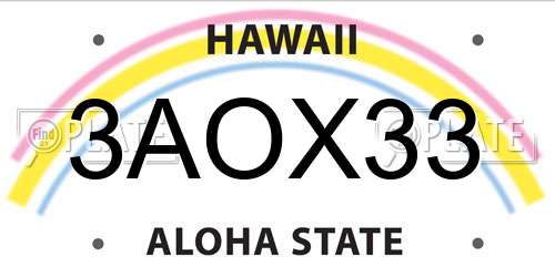 3AOX33 Hawaii License Plate