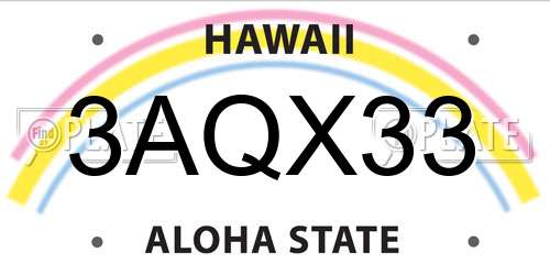 3AQX33 Hawaii License Plate