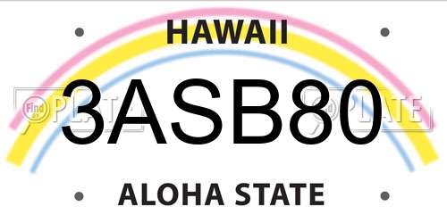 3ASB80 Hawaii License Plate