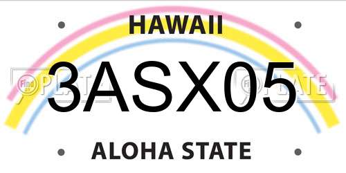 3ASX05 Hawaii License Plate