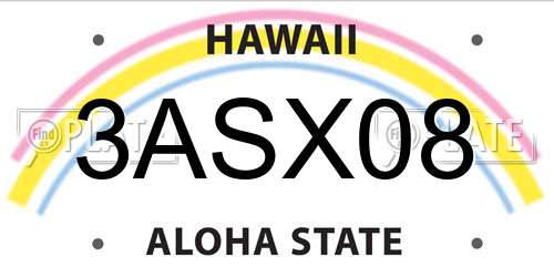 3ASX08 Hawaii License Plate
