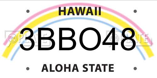 3BBO48 Hawaii License Plate