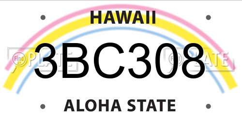 3BC308 Hawaii License Plate