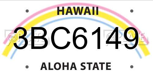 3BC6149 Hawaii License Plate